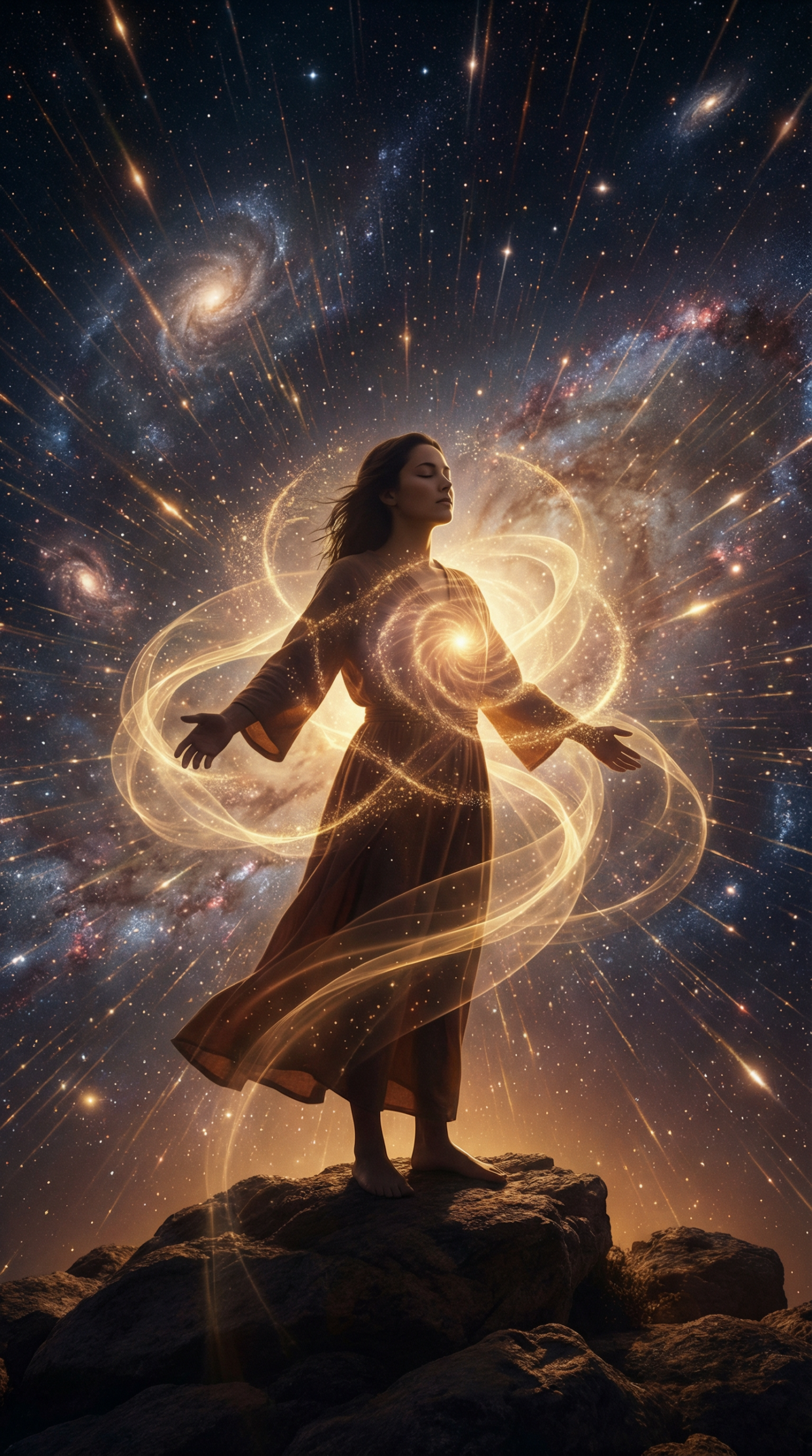 Firefly GeminiFlash A Person Standing With Eyes Closed And Arms Slightly Raised Surrounded By Glowing Go 958815 Scaled